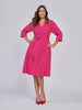 Luisa Button-Front Tropical Wool Dress