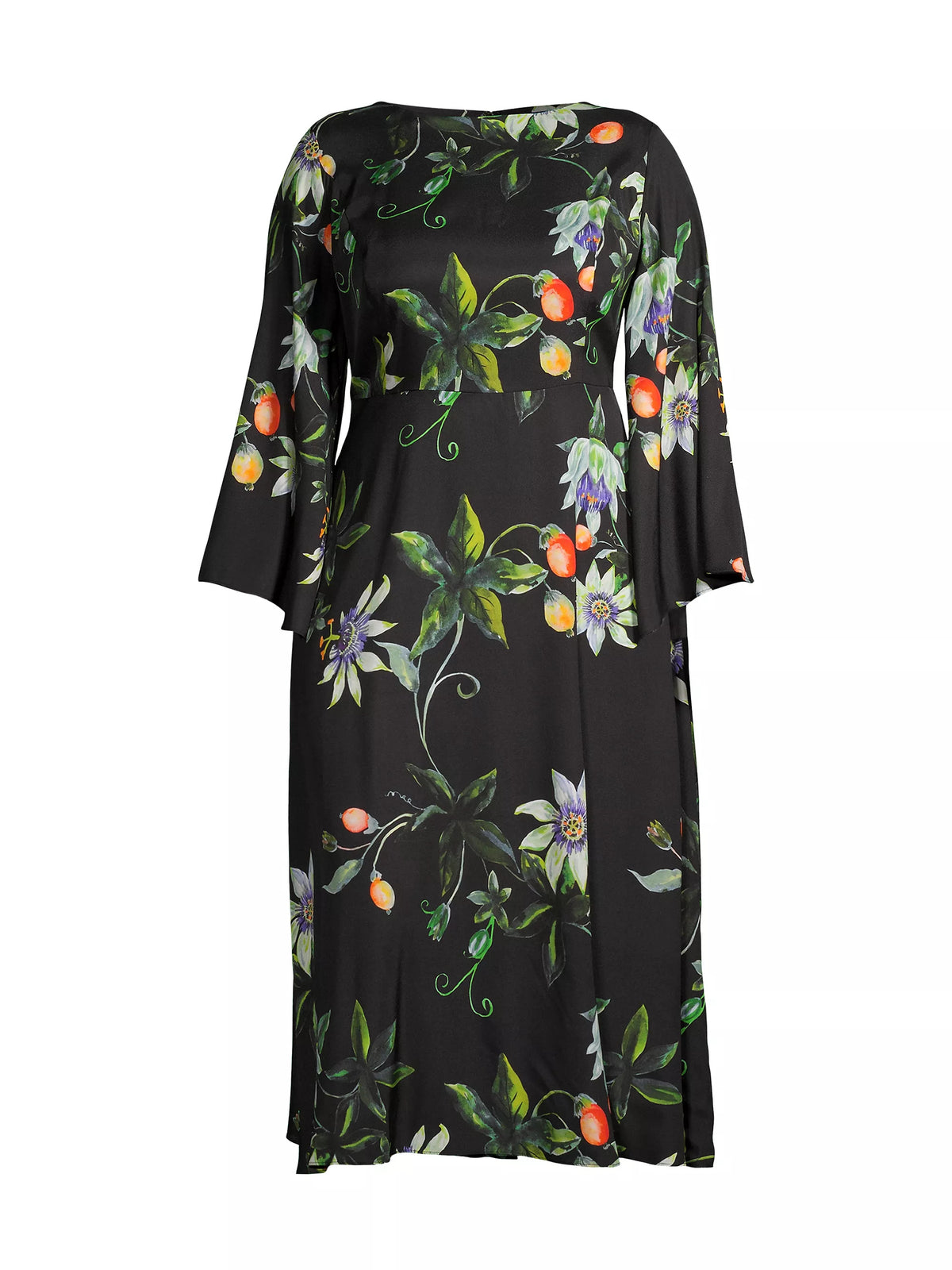 Lucrezia Silk Twill Dress in Dark Floral