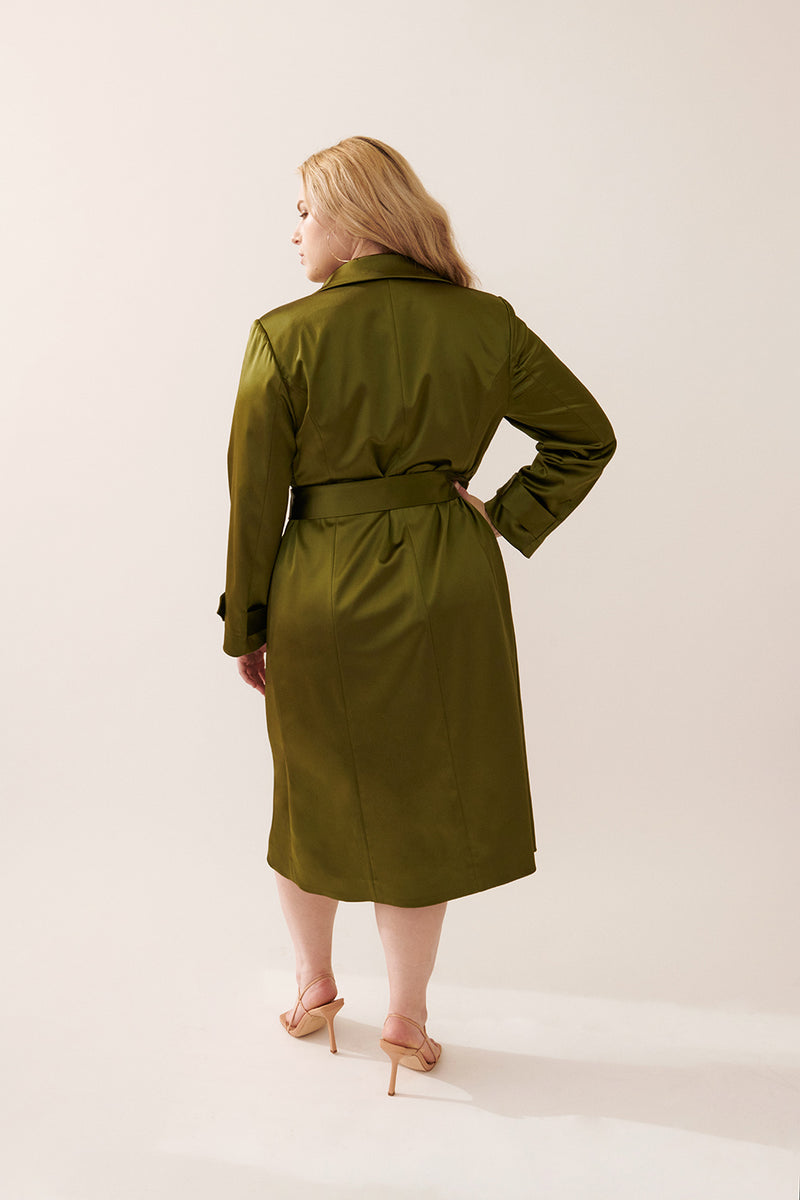 Caterina Stretch Satin Coat | Plus-Sized (12-24) Women's Clothing