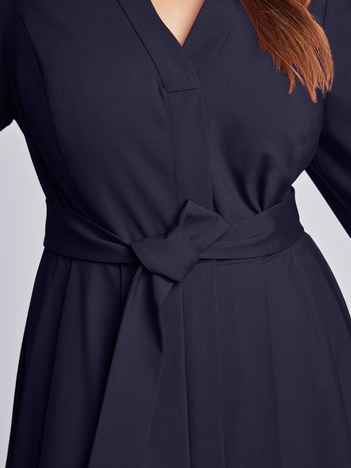 Luisa Button-Front Tropical Wool Dress
