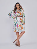 Natalia Stretch Silk Floral Dress