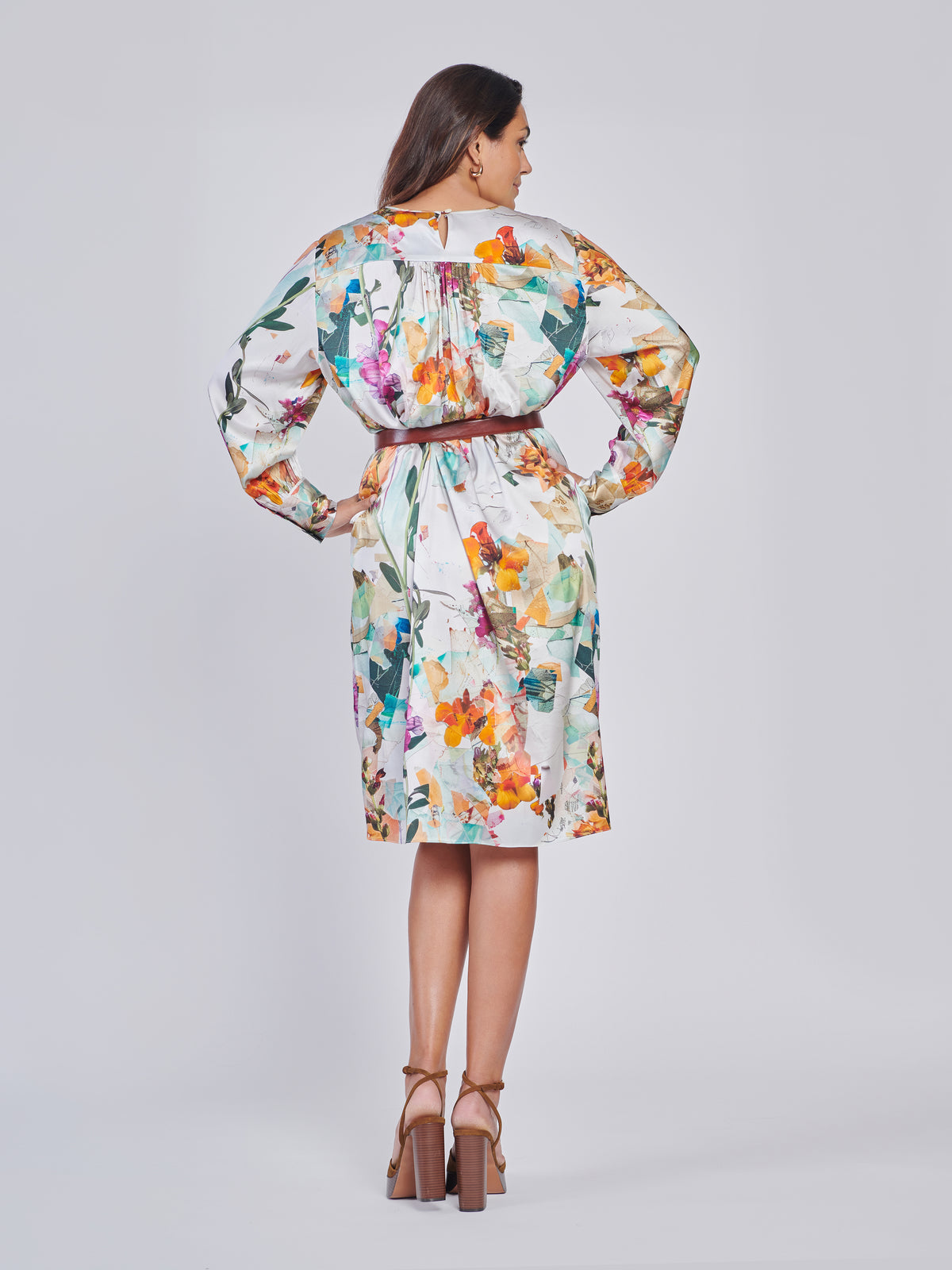 Natalia Stretch Silk Floral Dress