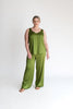Green silk sleeveless top