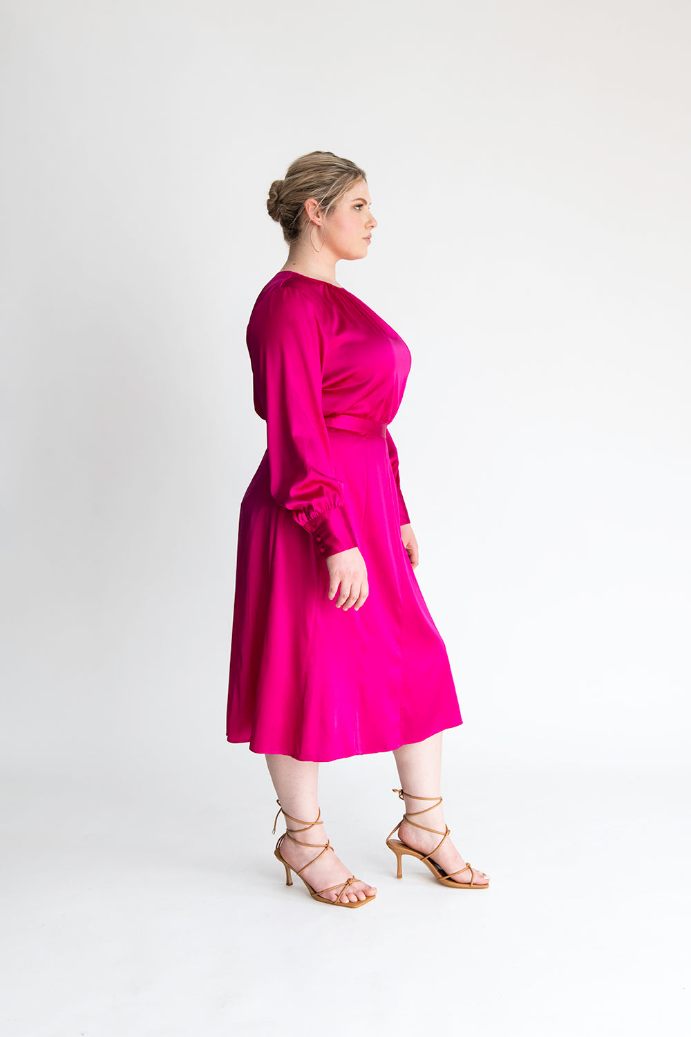Hot pink silk skirt