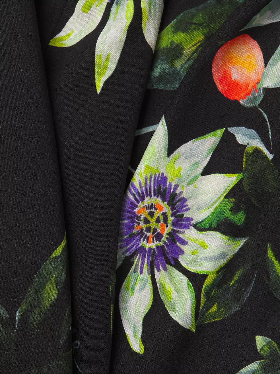 Lucrezia Silk Twill Dress in Dark Floral