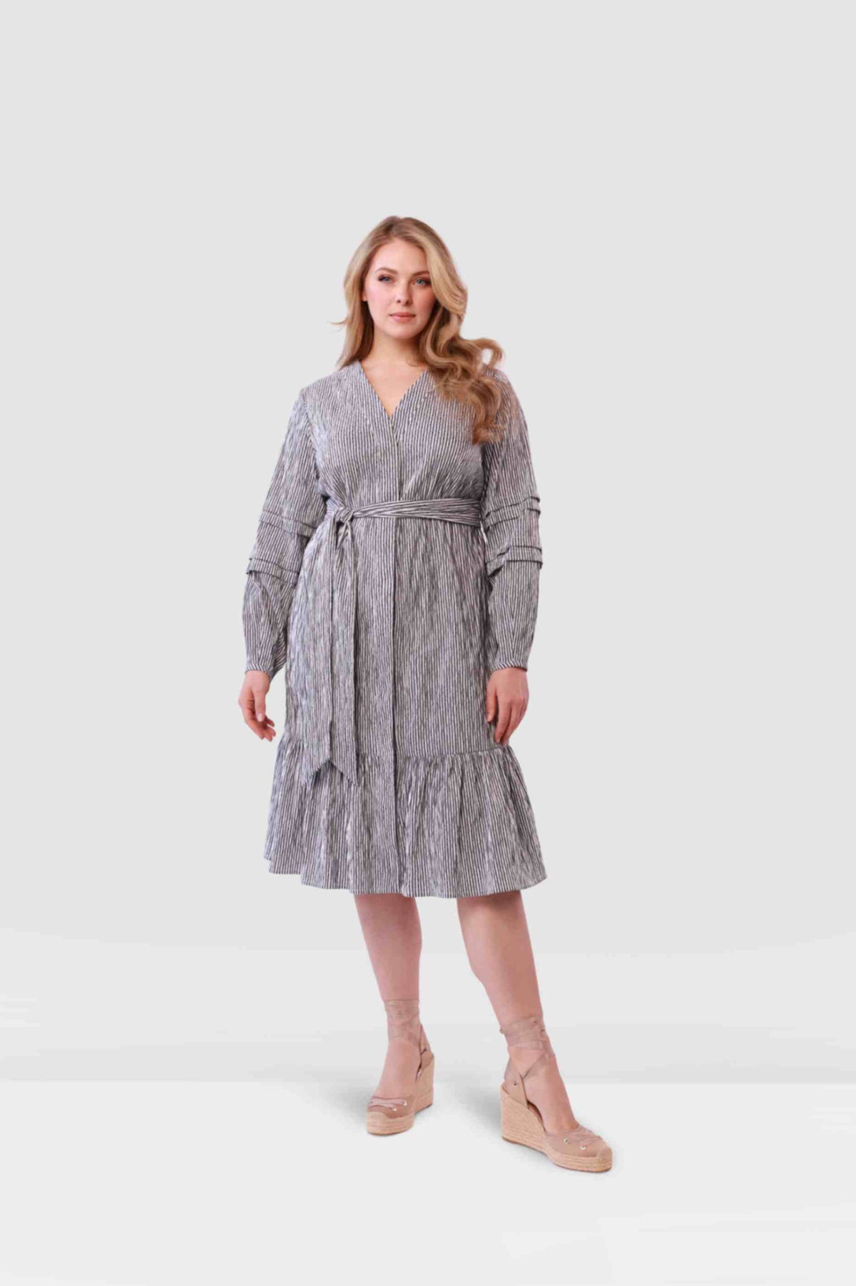 Claudia Stretch Cotton Seersucker Dress