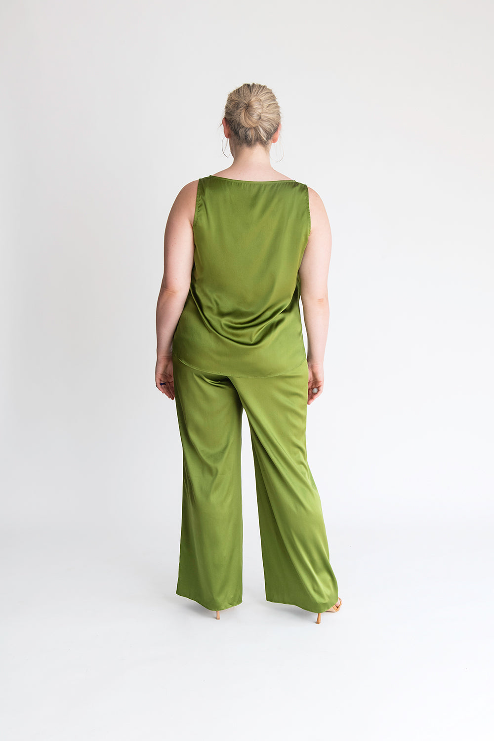Green palazzo pants with top