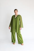 Green silk tunic