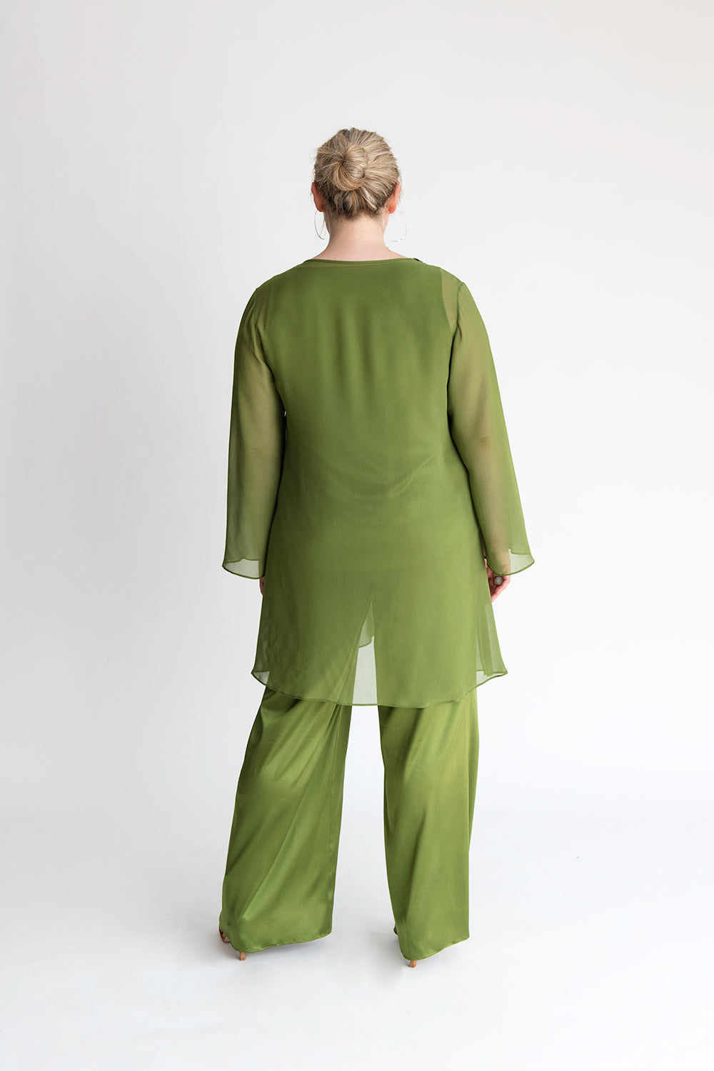 Long sleeve chiffon tunic
