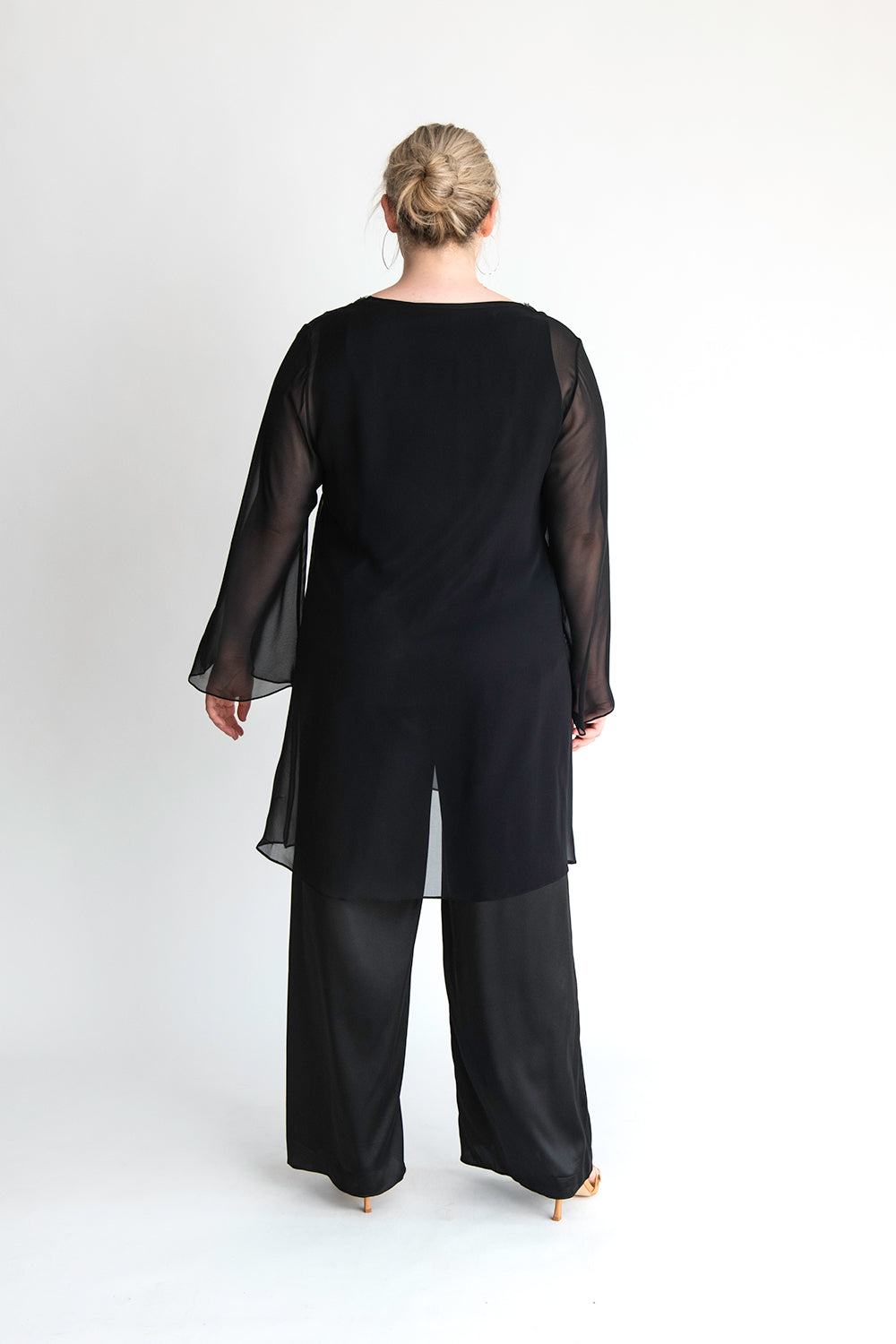 Black chiffon tunic