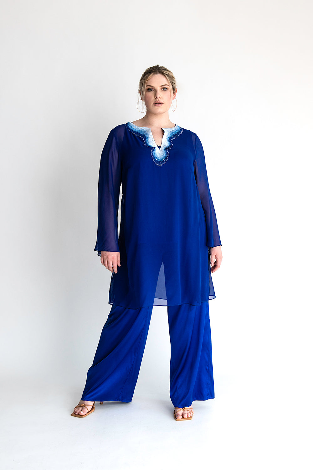 Blue silk tunic